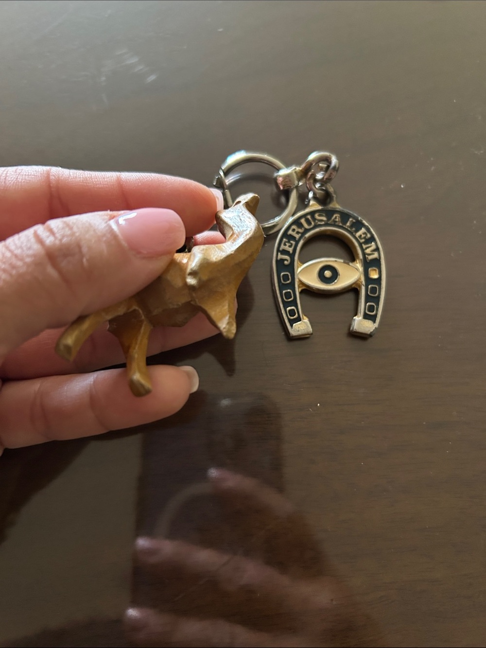 Jerusalem Horseshoe & Camel Keychain Charm - Brown Palestine - Picture 4 of 6